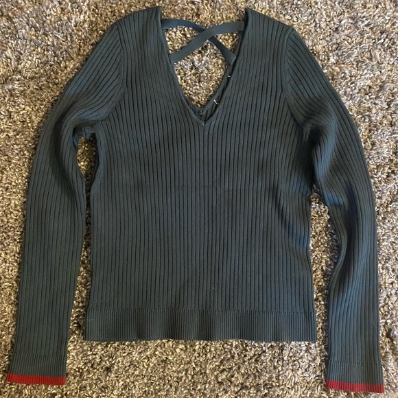 Emely V-neck Cross Back Sweater - Picture 1 of 3